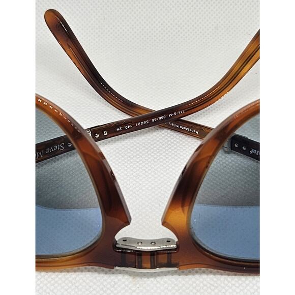 Persol 714SM Steve McQueen 096/56 Folding Sunglasses Blue Lens 54mm Italy - Picture 16 of 16